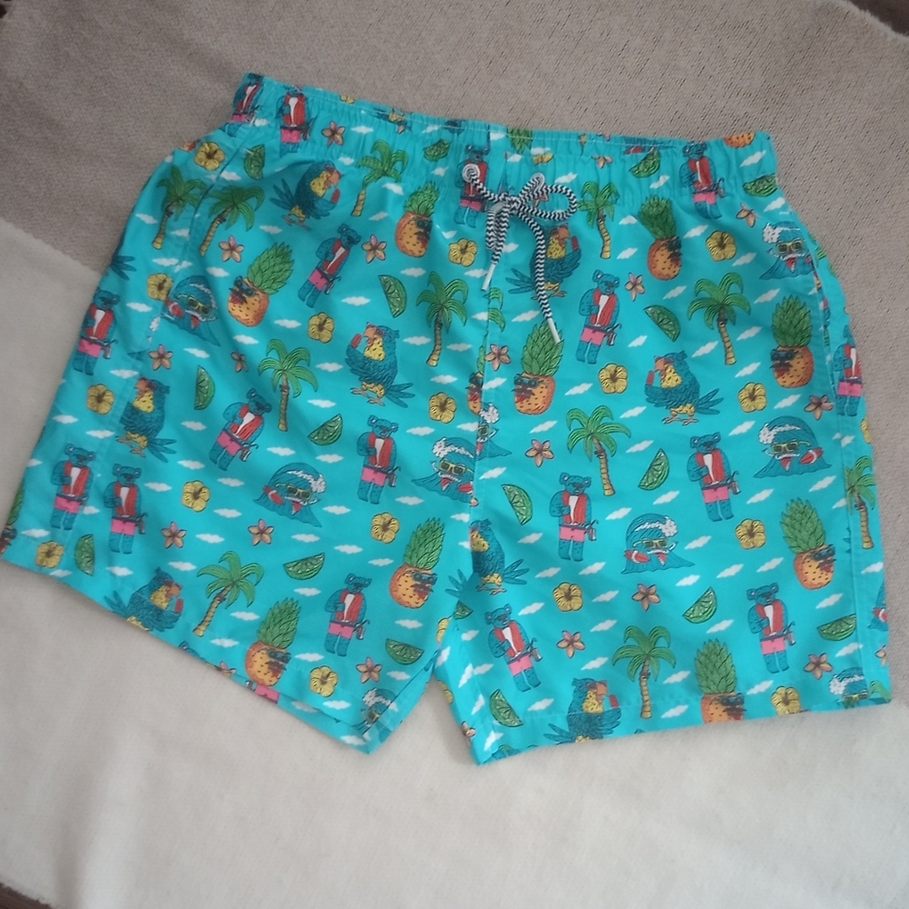 Boardies Apparel Mens Mulga Koala Blue Tropical Swim Shorts, Size Medium